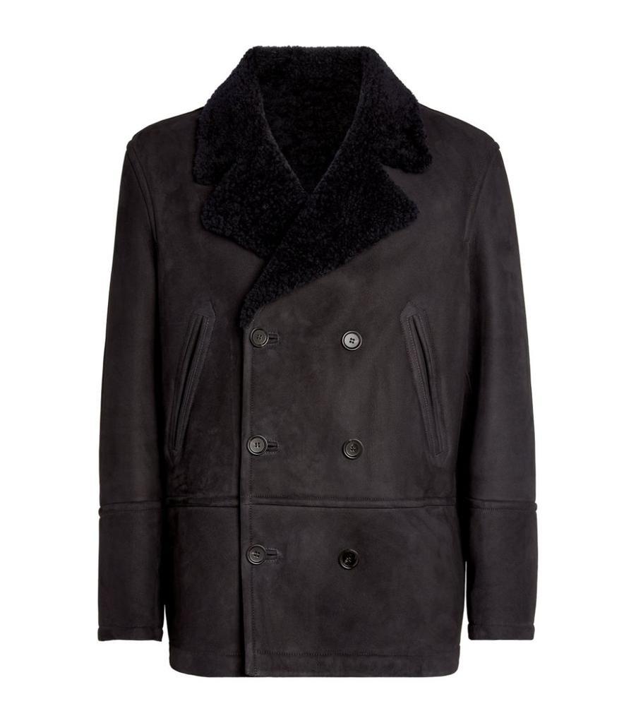 商品Yves Salomon|Sheepskin Double-Breasted Coat,价格¥24322,第1张图片