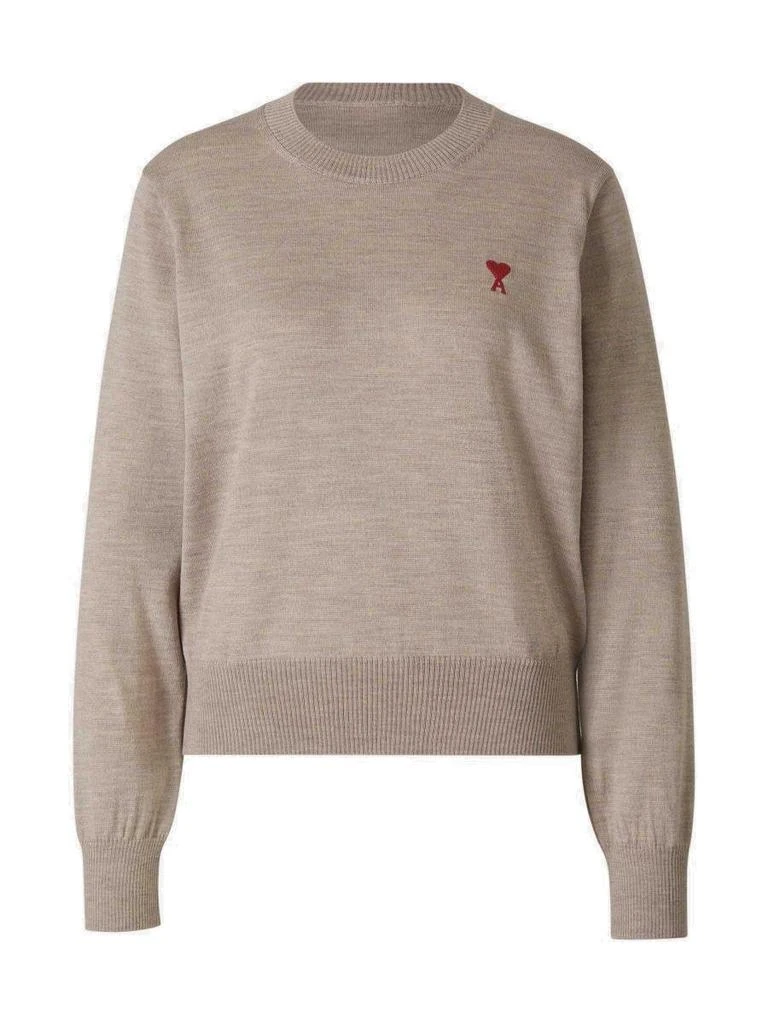 商品AMI|AMI Logo Embroidered Crewneck Knitted Jumper,价格¥1497,第1张图片