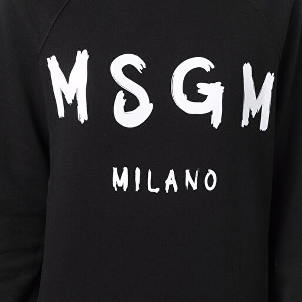 MSGM 女士黑色标志印花长袖T恤 2000MDM513-200000-99商品第2张图片规格展示