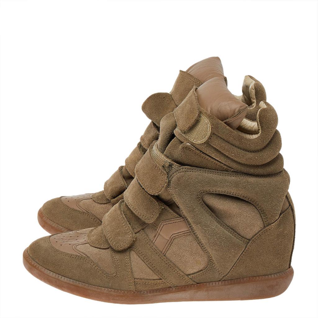 Isabel Marant Beige Suede and Leather Bekett High Top Sneakers Size 41商品第4张图片规格展示