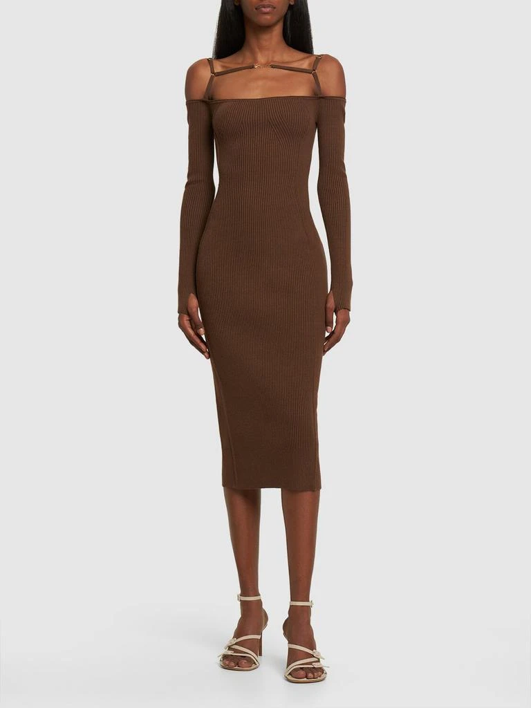 商品Jacquemus|La Robe Sierra Ribbed Jersey Midi Dress,价格¥2441,第1张图片详细描述