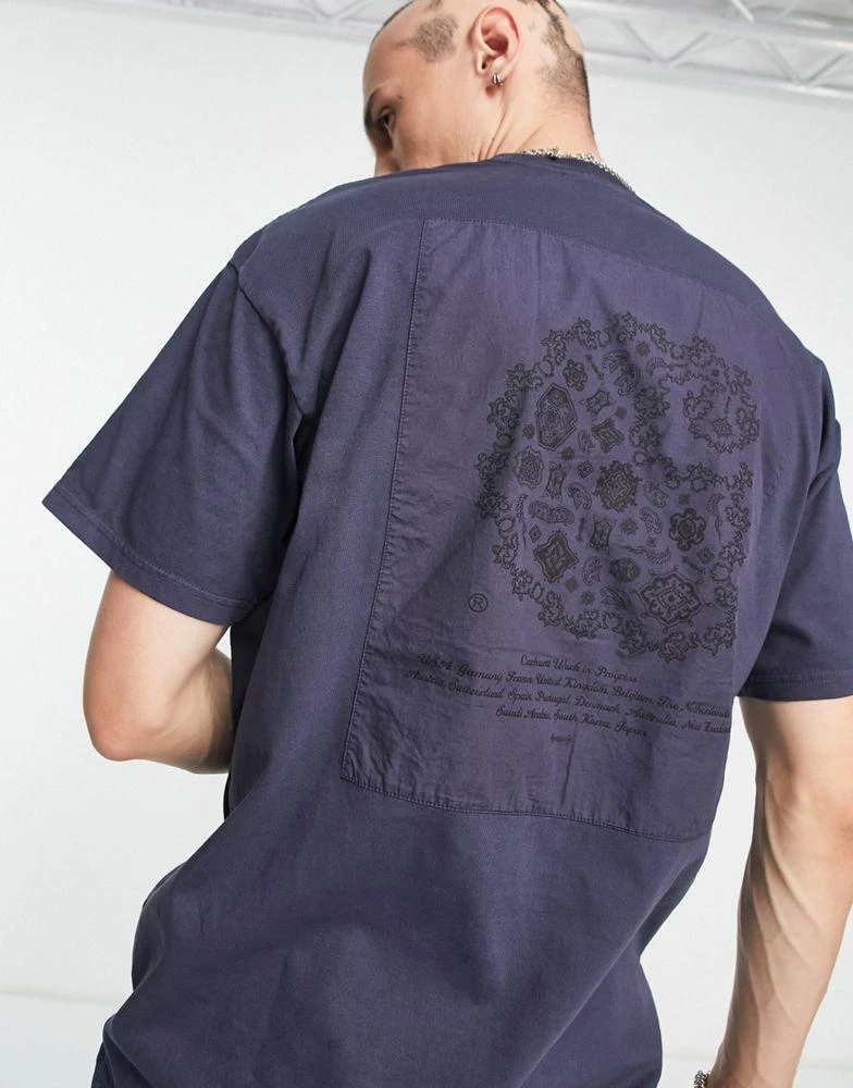 商品Carhartt|Carhartt WIP verse paisley patch t-shirt in blue,价格¥266,第1张图片