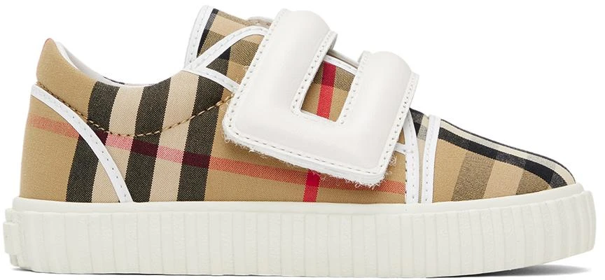 商品Burberry|Baby Beige Check Sneakers,价格¥1169,第1张图片