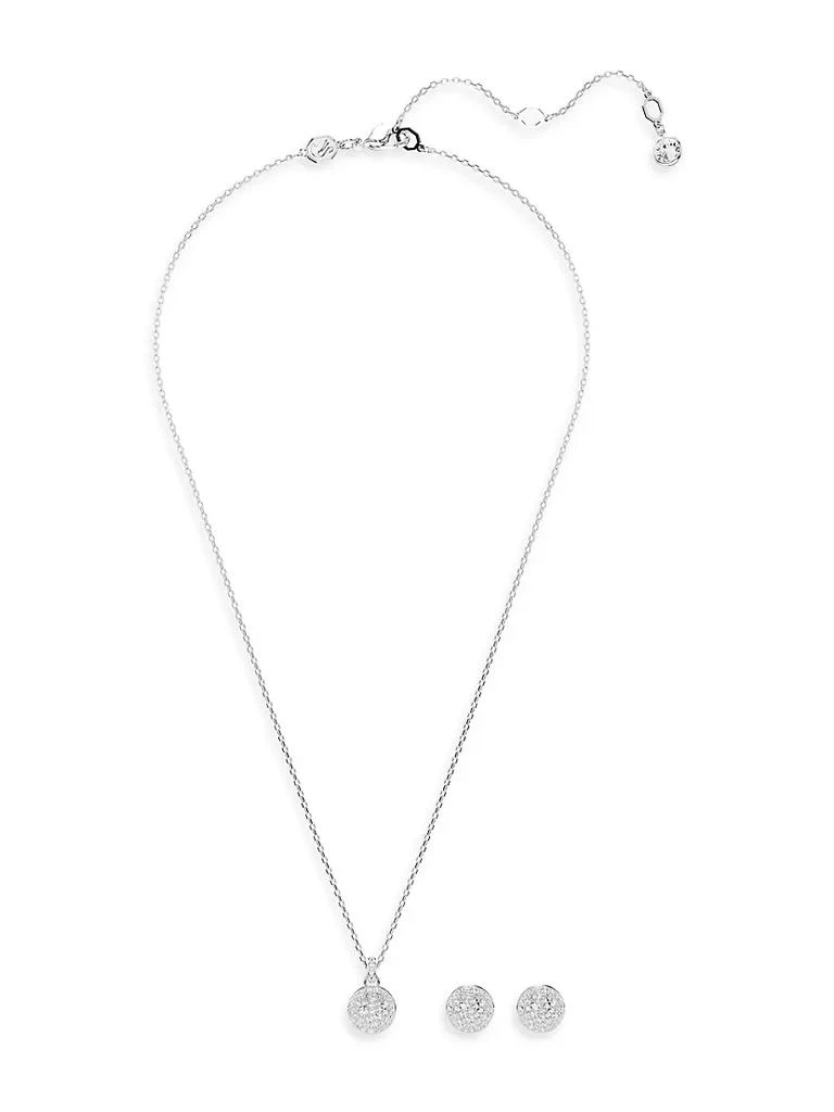 商品Swarovski|Meteora Rhodium-Plated & Swarovski Crystal Pendant Necklace & Earrings Set,价格¥877,第2张图片详细描述