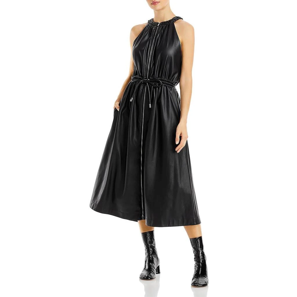 商品Proenza Schouler|Proenza Schouler Womens Faux Leather Mid Calf Halter Dress,价格¥622,第1张图片