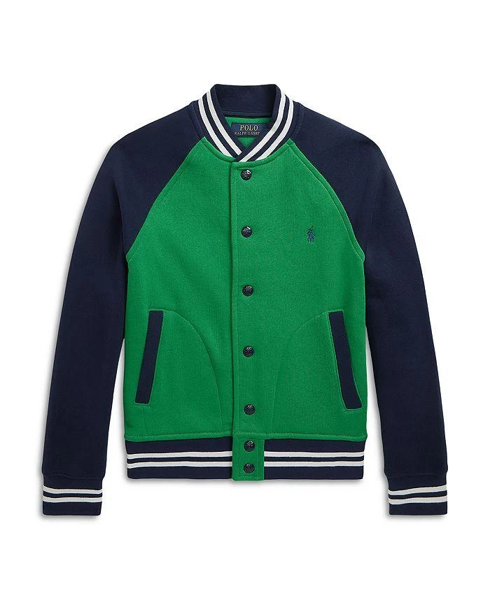 商品Ralph Lauren|Boys' Color Blocked Fleece Baseball Jacket - Little Kid, Big Kid,价格¥421,第1张图片