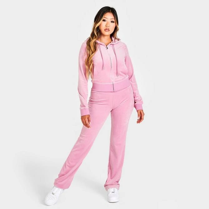 商品Juicy Couture|Women's Juicy Couture OG Big Bling Velour Track Pants,价格¥486,第2张图片详细描述