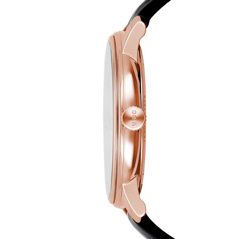 商品MIDO|Men's Swiss Automatic Baroncelli III Heritage Black Leather Strap Watch 39mm,价格¥8195,第4张图片详细描述