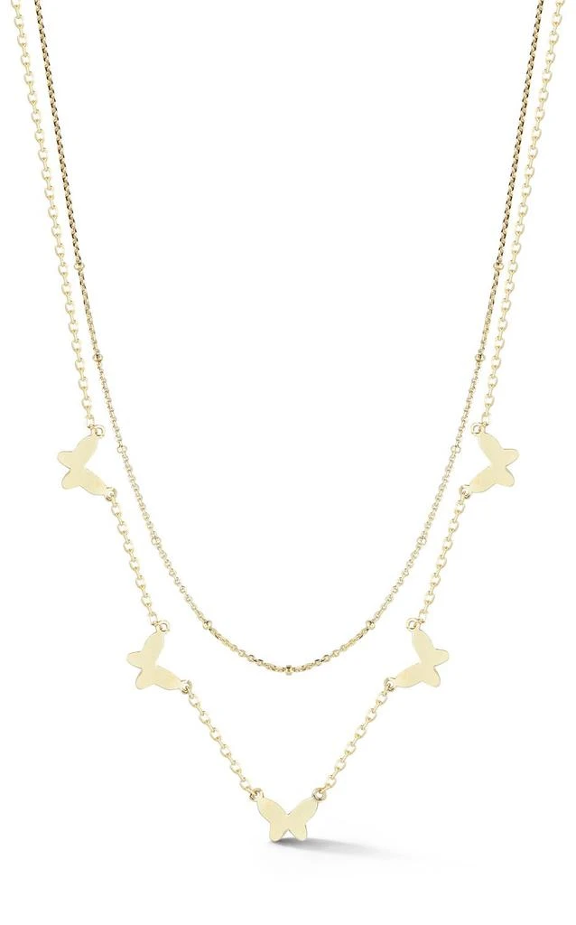 商品Sphera Milano|Gold Vermeil Double Layered Butterfly Necklace,价格¥591,第2张图片详细描述