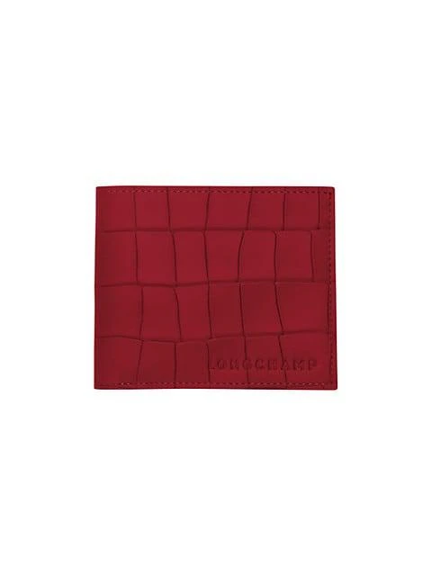 商品Longchamp|Croc Leather Bifold Wallet,价格¥356,第1张图片