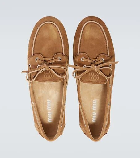 商品Miu Miu|绒面革帆船鞋,价格¥9549,第4张图片详细描述