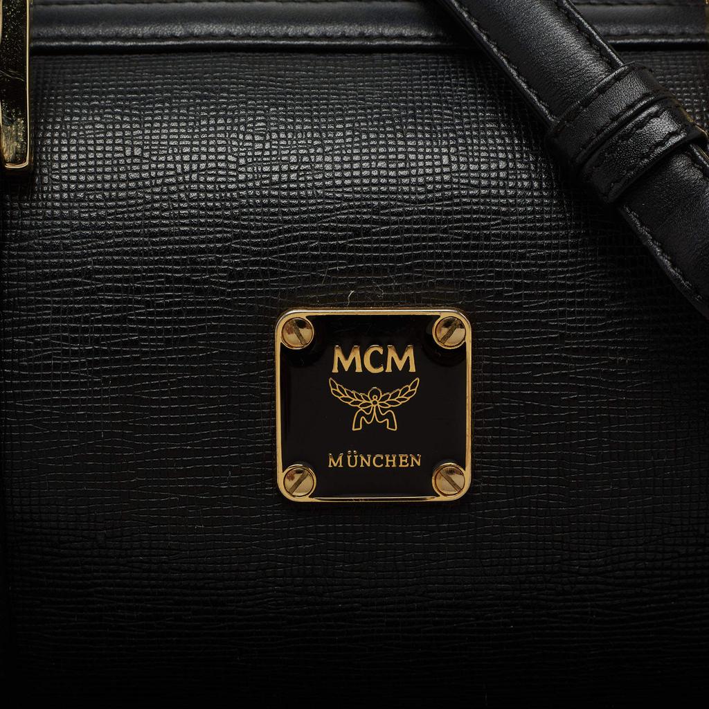 MCM Black Leather Studded Boston Bag商品第5张图片规格展示