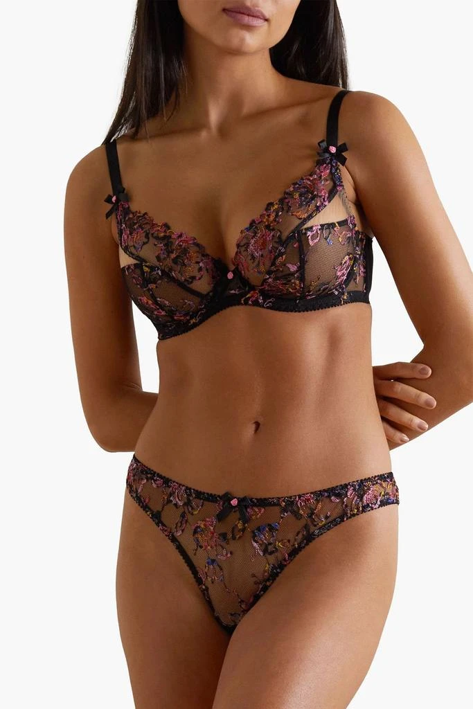 商品L'Agent by Agent Provocateur|Leisha embroidered tulle underwired balconette bra,价格¥425,第2张图片详细描述
