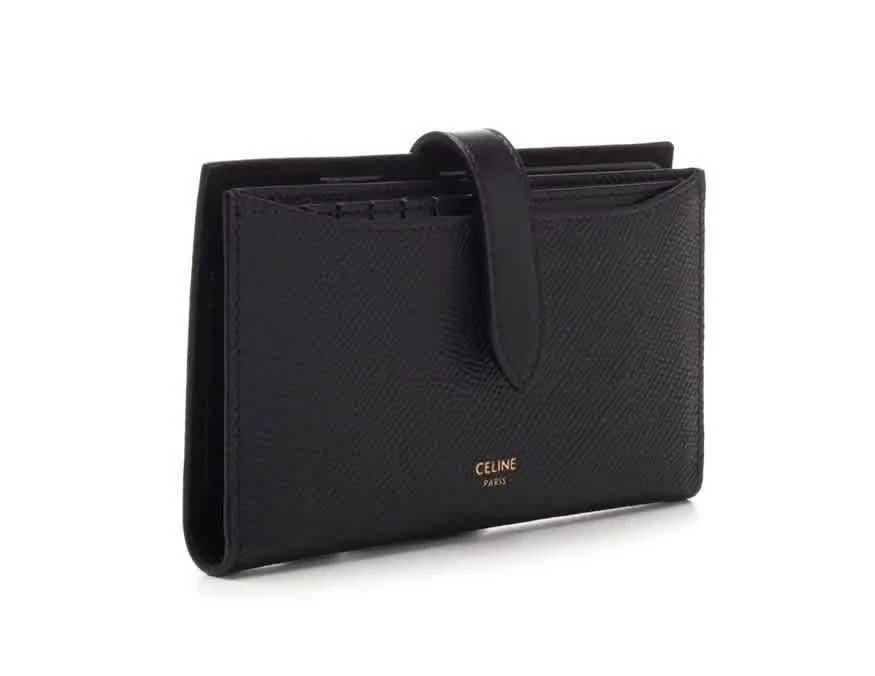 商品Celine|Ladies Grained And Smooth Calfskin x Wallet Case In Black,价格¥2193,第3张图片详细描述