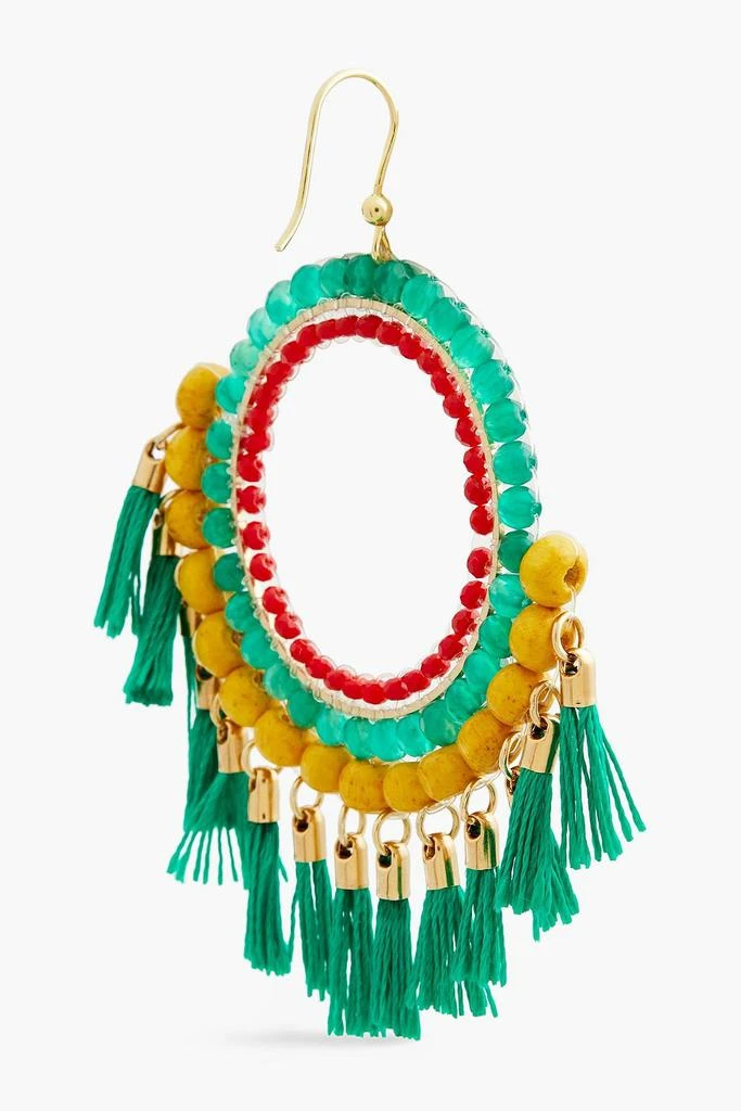 商品ROSANTICA|Gold-tone, bead and tassel hoop earrings,价格¥448,第4张图片详细描述