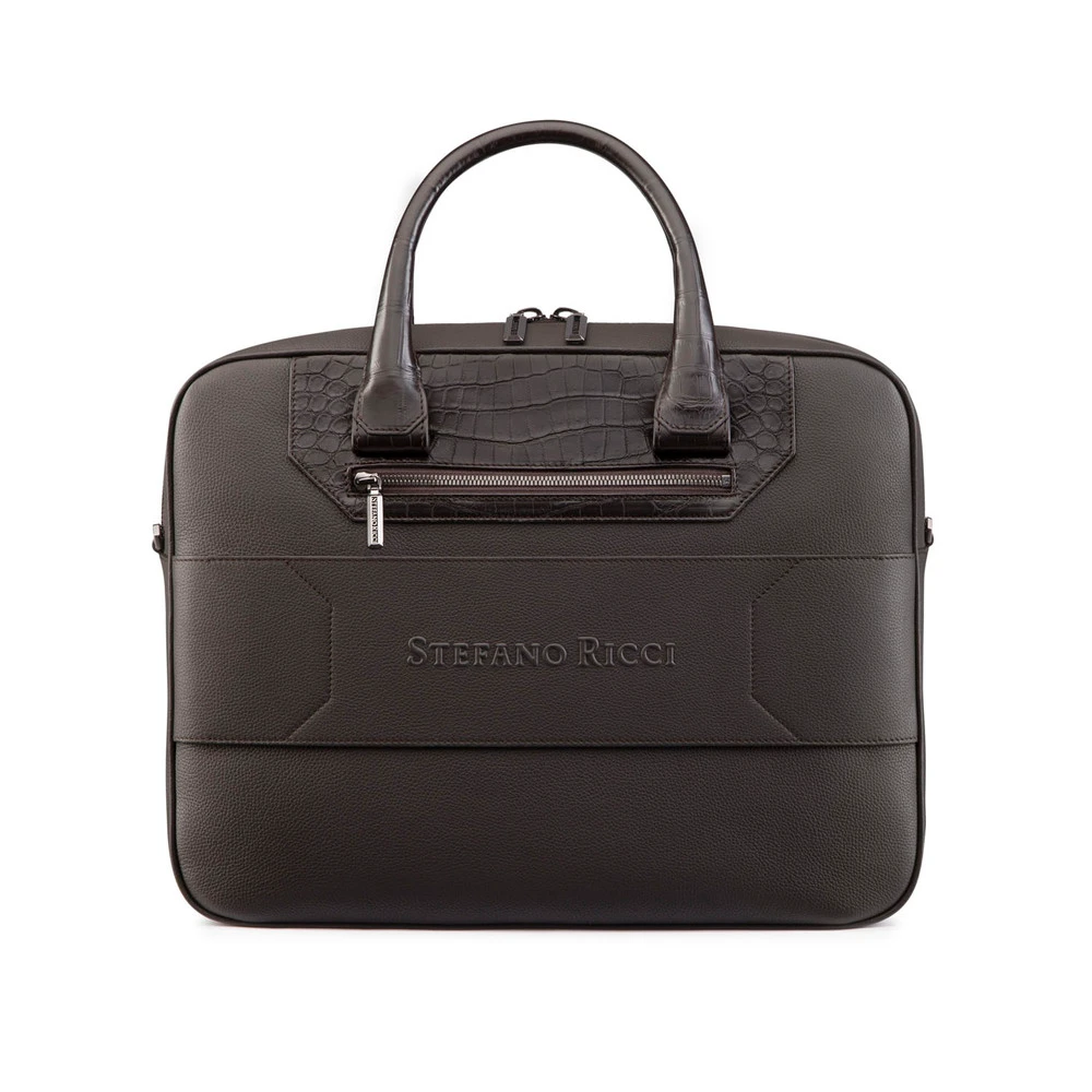 【预售】 史蒂芬 25春夏 男士 公文包 Calfskin and matted crocodile business bag ND225R5TU-MRCS.M019  商品
