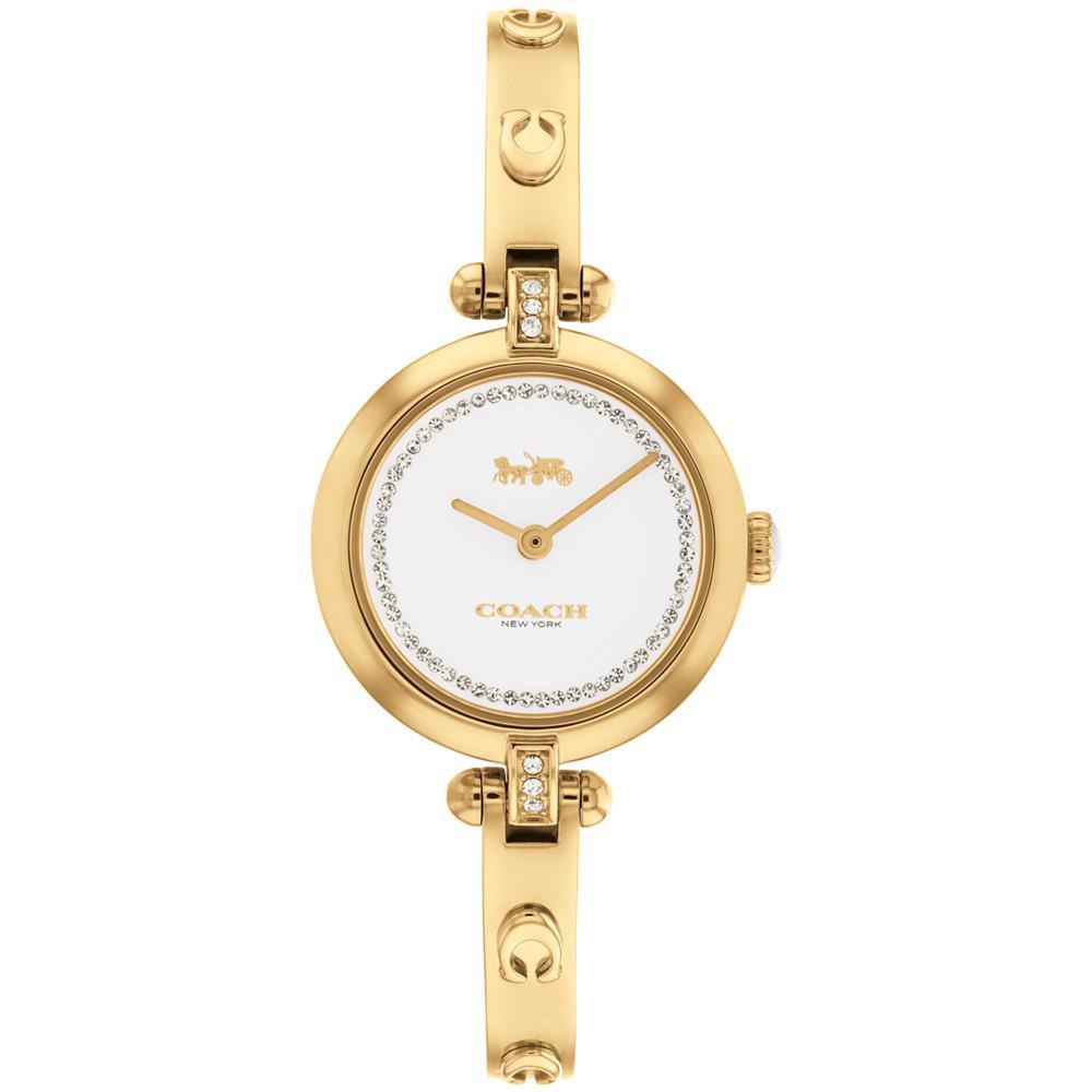 商品Coach|Women's Cary Gold-Tone Bangle Bracelet Watch, 26mm,价格¥1515,第1张图片