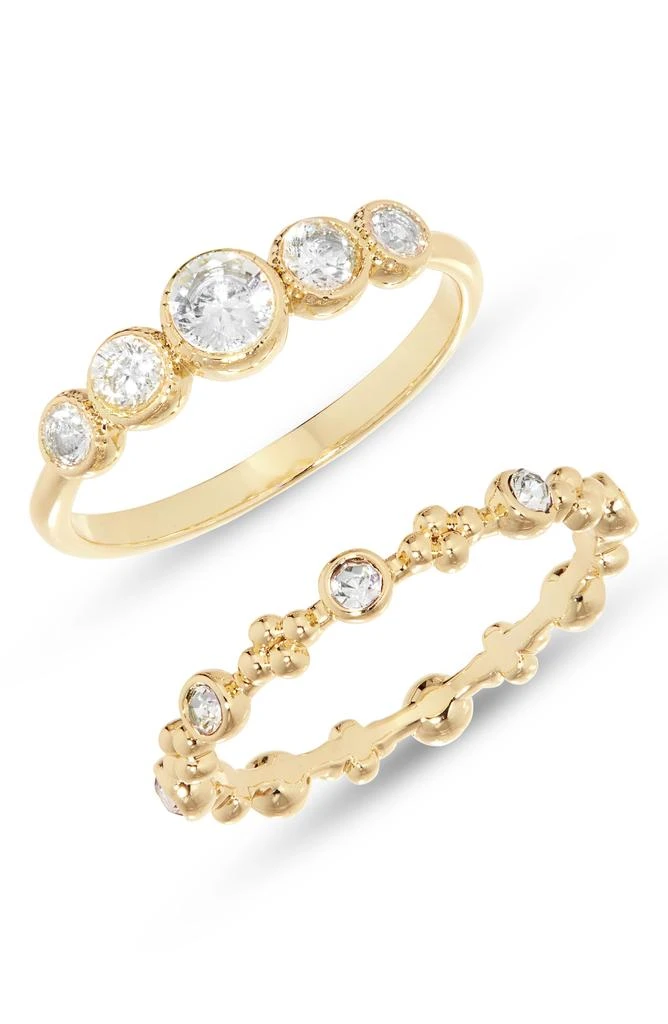 商品Covet|Set of 2 Crystal Stackable Rings,价格¥65,第1张图片详细描述