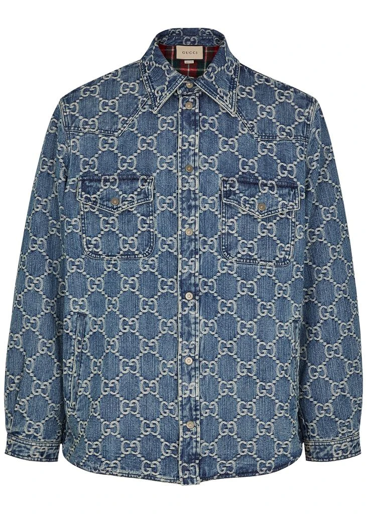 商品Gucci|GG Supreme monogrammed denim jacket,价格¥27679,第1张图片
