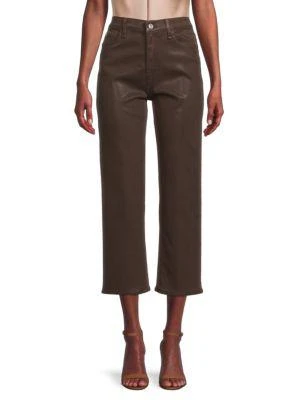 商品Hudson|Noa Mid Rise Coated Cropped Straight Jeans,价格¥397,第1张图片