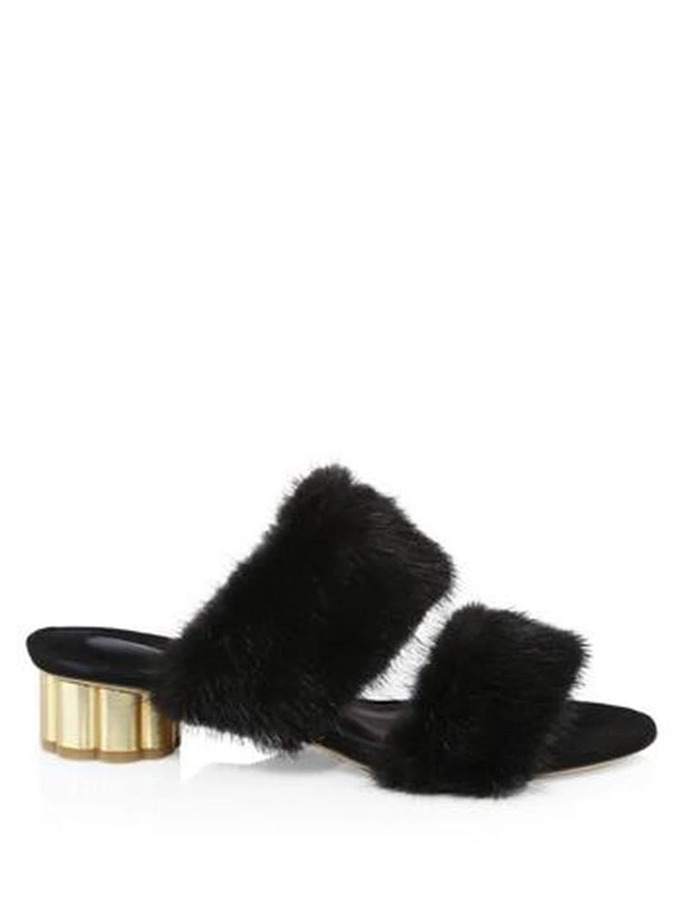 商品Salvatore Ferragamo|Salvatore Ferragamo - Belluno Mink Fur Mules,价格¥4244,第5张图片详细描述