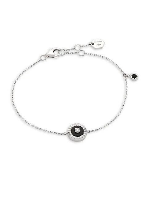 商品Marli|Coco Diamond & Black Onyx 18K White Gold Charm Bracelet,价格¥10491,第1张图片