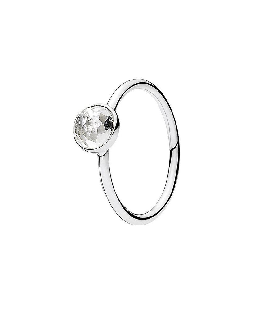 PANDORA Silver & Crystal April Ring商品第1张图片规格展示
