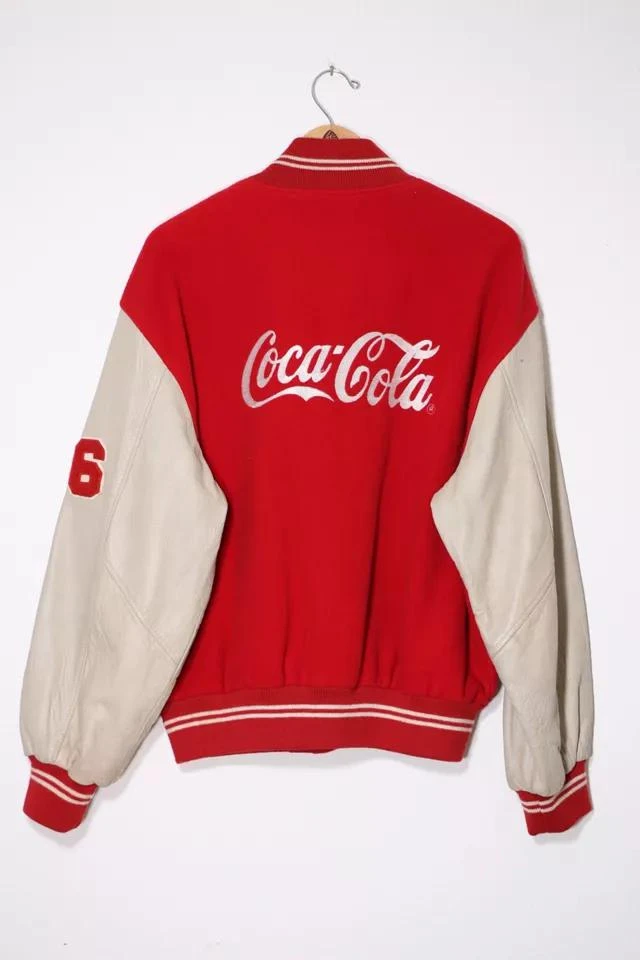 商品Urban Outfitters|Vintage '90s Boxy Coca Cola Collectors Varsity Bomber Jacket,价格¥2454,第3张图片详细描述