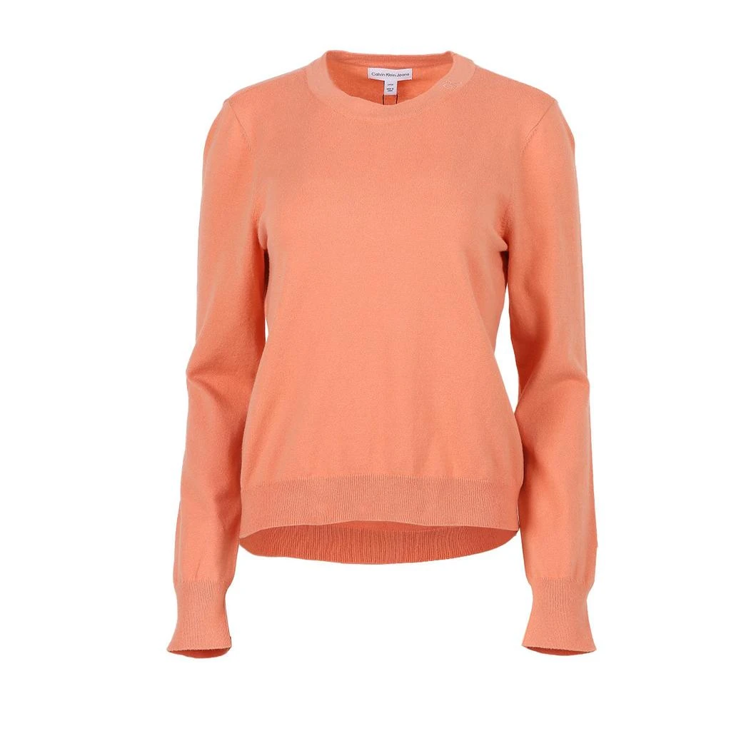 商品Calvin Klein|Calvn Klein Women's Monogram Logo Embroidery AT Neck Long Sleeve Crew,价格¥153,第4张图片详细描述