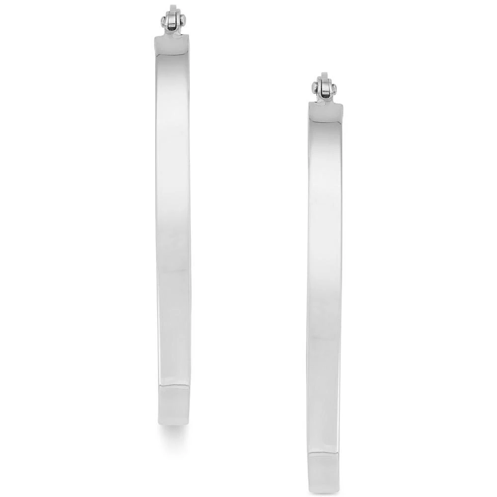 商品Macy's|Polished Square Tube Oval Medium Hoop Earrings in 14k Yellow Gold and 14k White Gold,价格¥2290,第4张图片详细描述