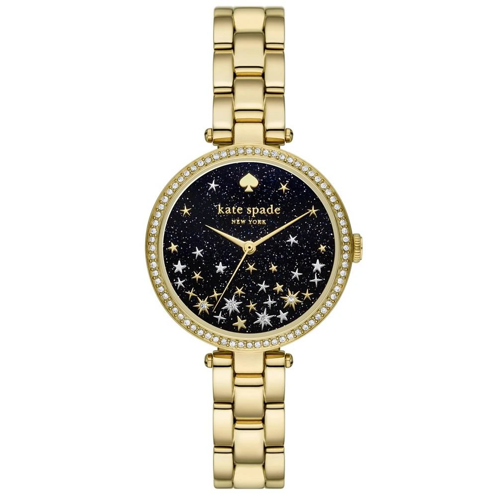 商品Kate Spade|Women's Holland Three Hand Gold-Tone Stainless Steel Watch 34mm,价格¥1868,第1张图片