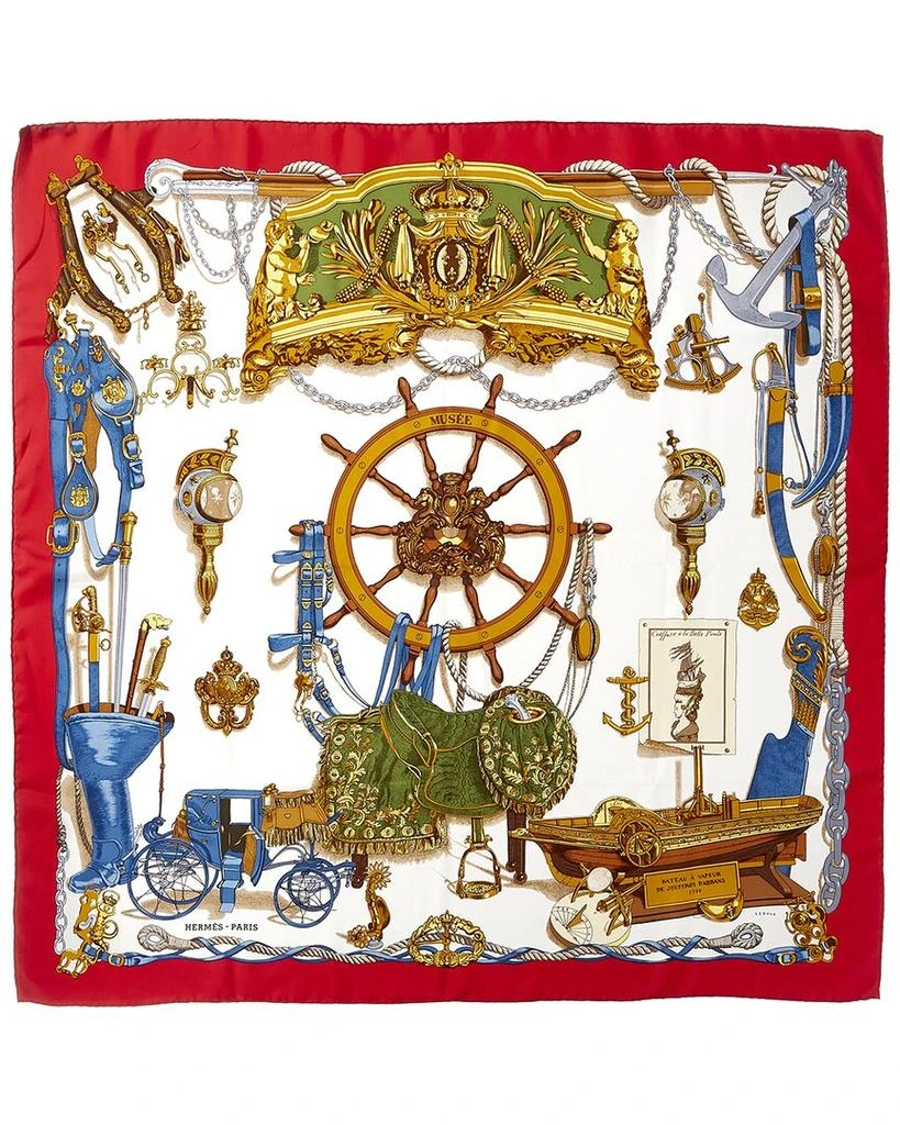 商品[二手商品] Hermes|Hermes "Bateau a Vapeur de Jouffroy D'Abbans 1784," by Philippe Ledoux Silk,价格¥2767,第1张图片