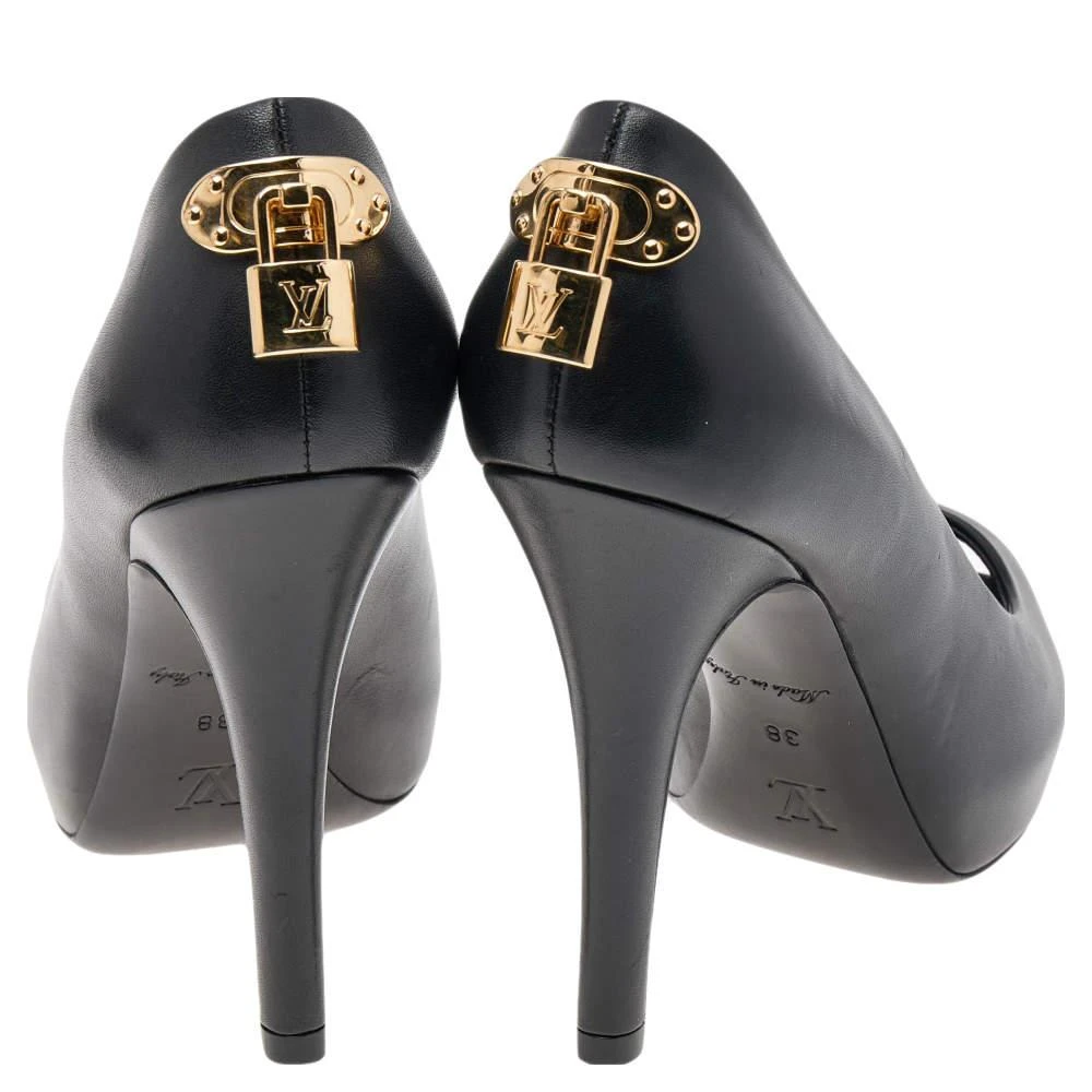 商品[二手商品] Louis Vuitton|Louis Vuitton Black Leather Oh Really!  Pumps Size 38,价格¥3236,第5张图片详细描述