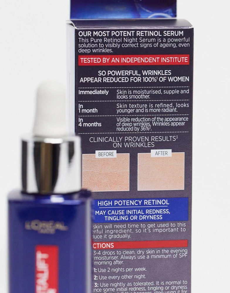 商品L'Oreal Paris|L'Oreal Paris Revitalift Laser Pure Retinol Night Serum 30ml,价格¥159,第2张图片详细描述