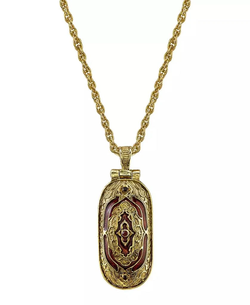商品Symbols of Faith|14K Gold-Dipped Red Enamel Swing Open Pendant Enclosed Crucifix Necklace,价格¥633,第1张图片