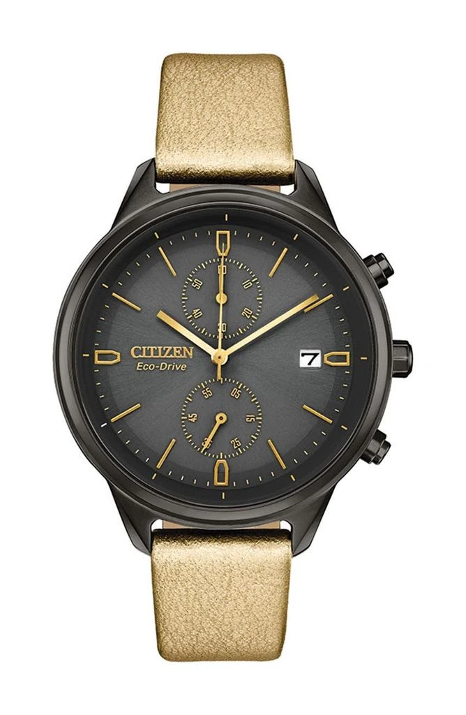 商品Citizen|Women's Eco-Drive Vegan Leather Strap Watch, 39mm,价格¥1306,第1张图片