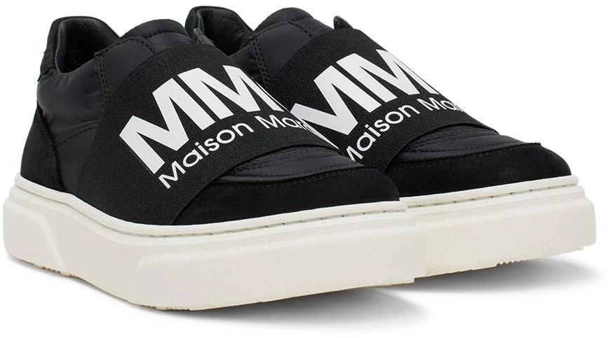 商品MAISON MARGIELA|Kids Black Elastic Logo Sneakers,价格¥638,第4张图片详细描述