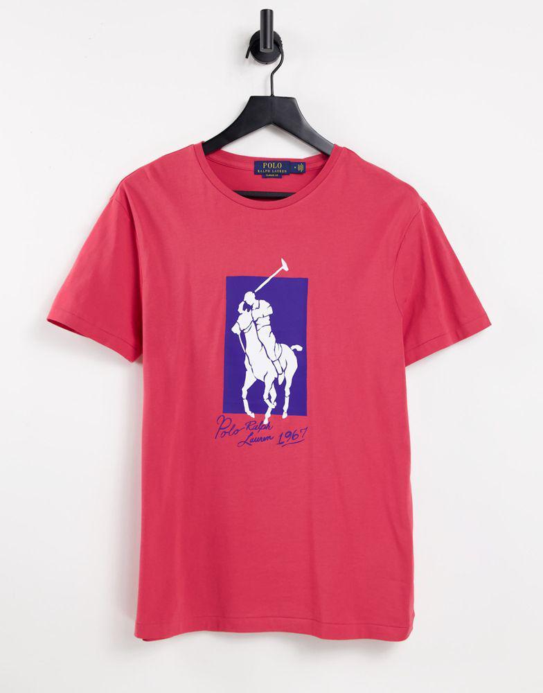 商品Ralph Lauren|Polo Ralph Lauren large player print t-shirt in red,价格¥340,第1张图片