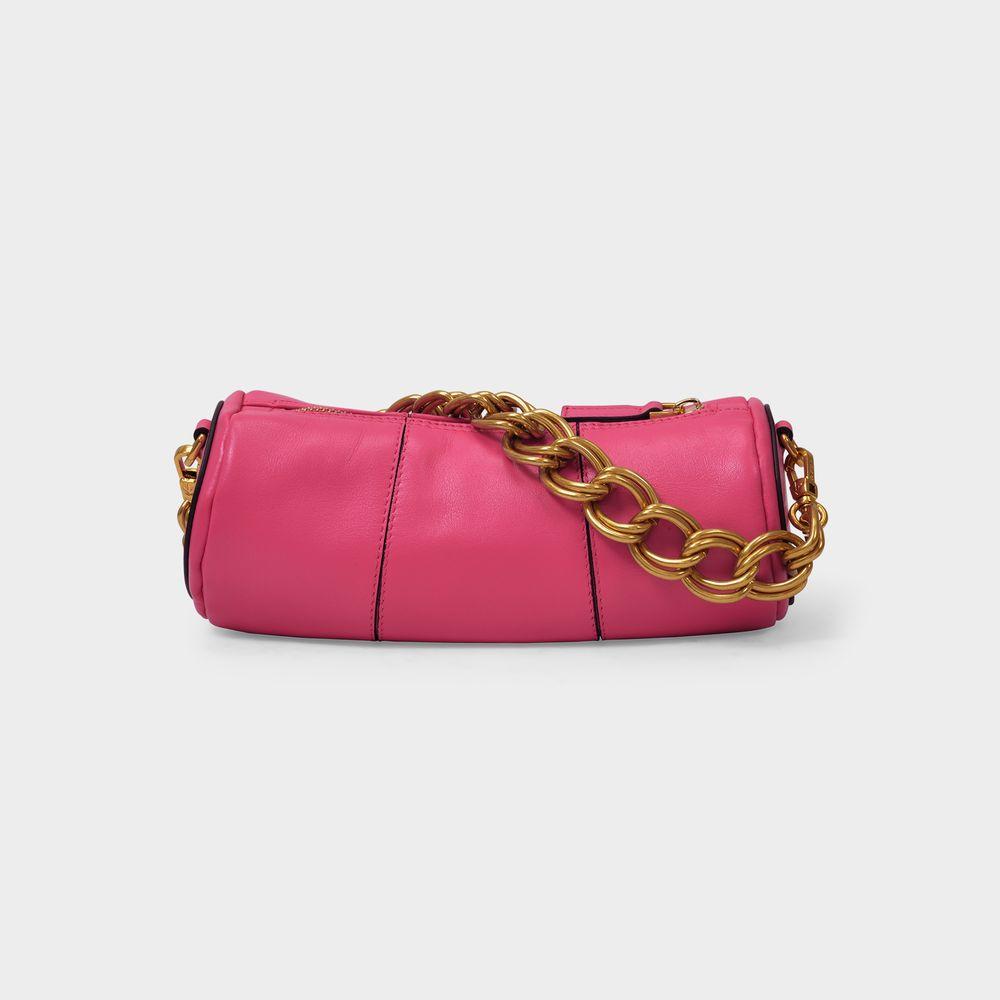Mini Cylinder Bag in Pink Leather商品第3张图片规格展示