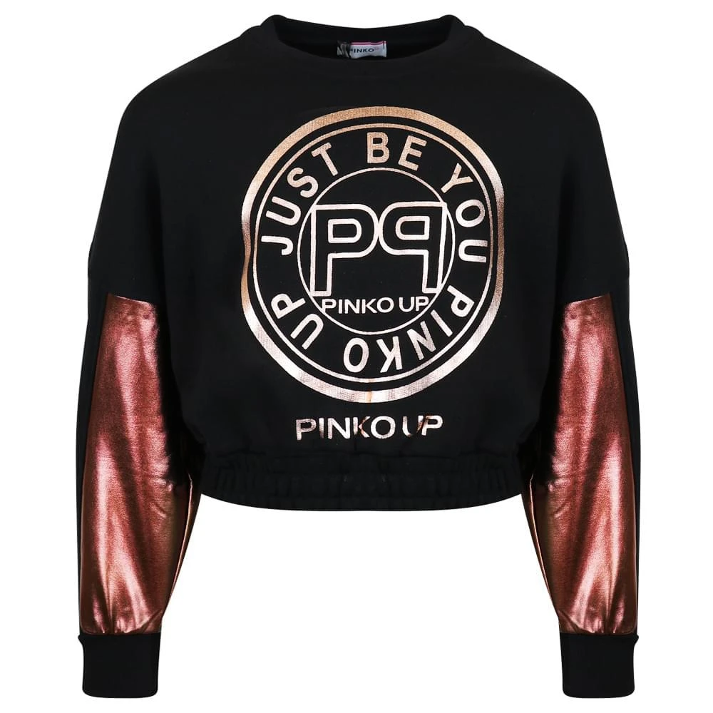 商品PINKO|Metallic Panel Black Sweatshirt,价格¥192,第1张图片