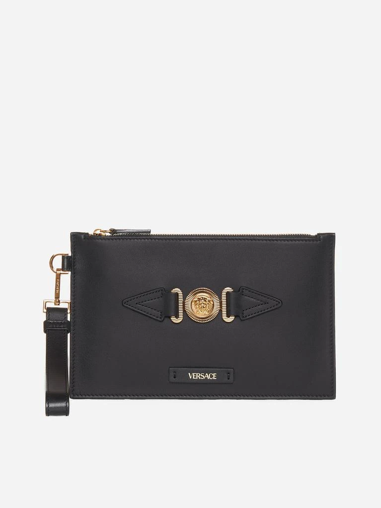 商品Versace|Medusa buckle leather clutch bag,价格¥2529,第1张图片