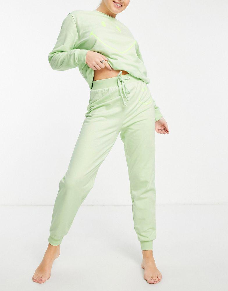 商品ASOS|ASOS DESIGN lounge co-ord Smiley jogger in lime,价格¥99,第6张图片详细描述