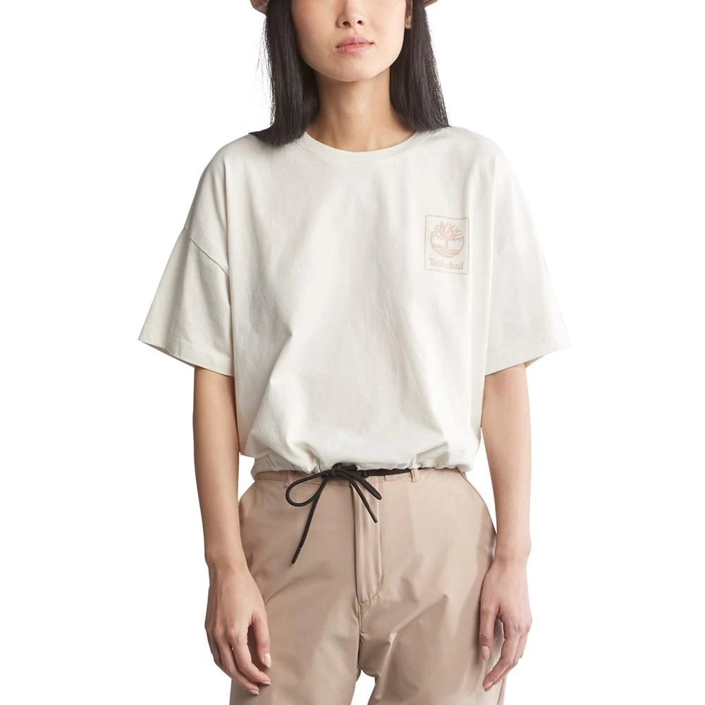 商品Timberland|Women's Drawstring-Hem Cropped T-Shirt,价格¥96,第1张图片