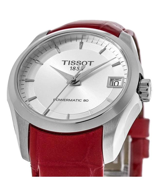 商品Tissot|Tissot Couturier Automatic Silver Dial Pink Leather Strap Women's Watch T035.207.16.031.01,价格¥2010,第2张图片详细描述