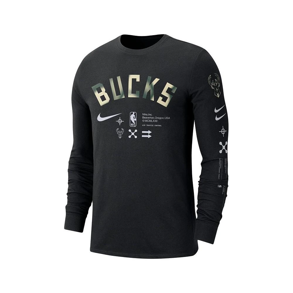 商品NIKE|Men's Black Milwaukee Bucks Essential Air Traffic Control Long Sleeve T-shirt,价格¥247,第2张图片详细描述