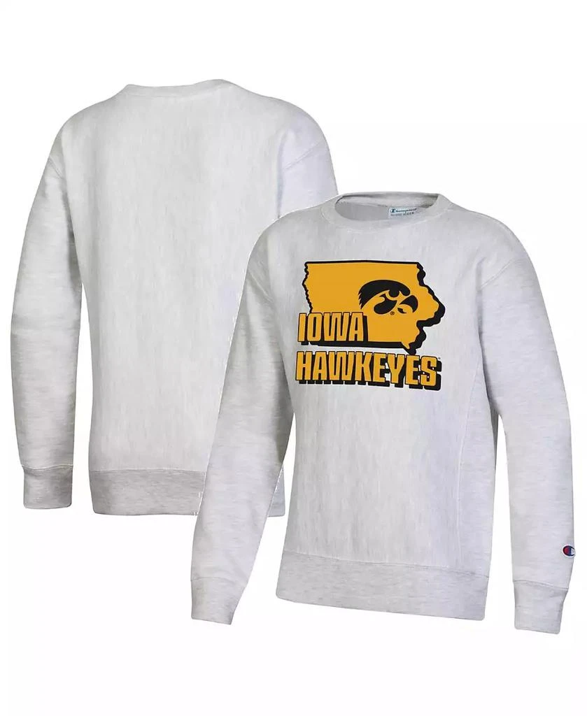 商品CHAMPION|Big Boys Heather Gray Iowa Hawkeyes Reverse Weave Pullover Sweatshirt,价格¥359,第1张图片