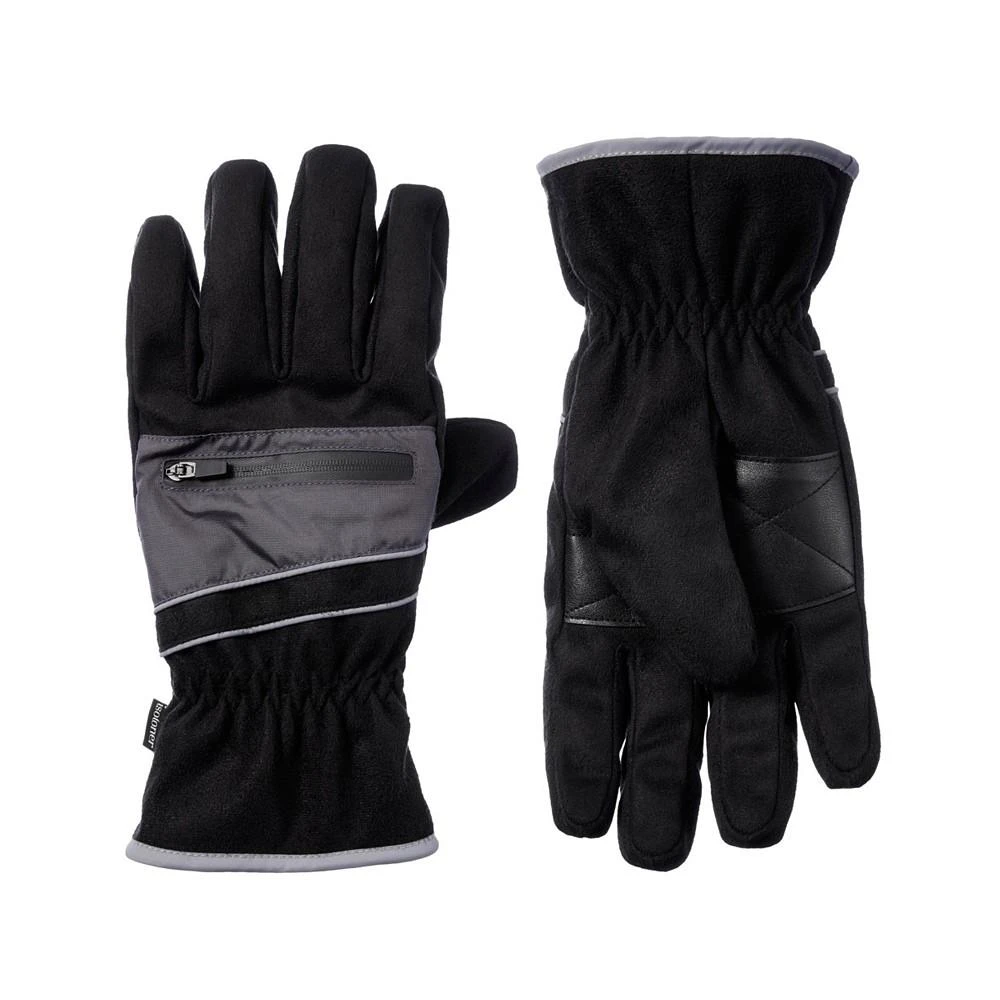 商品Isotoner Signature|Men's Microsuede Water Repellent Gloves with Zipper Pouch,价格¥231,第1张图片