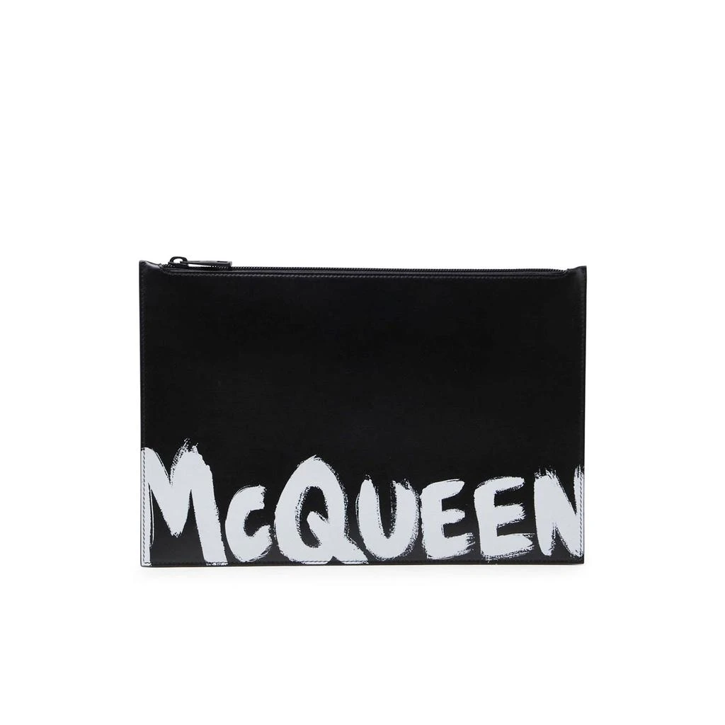 商品Alexander McQueen|Alexander Mcqueen Leather Logo Clutch,价格¥2906,第1张图片