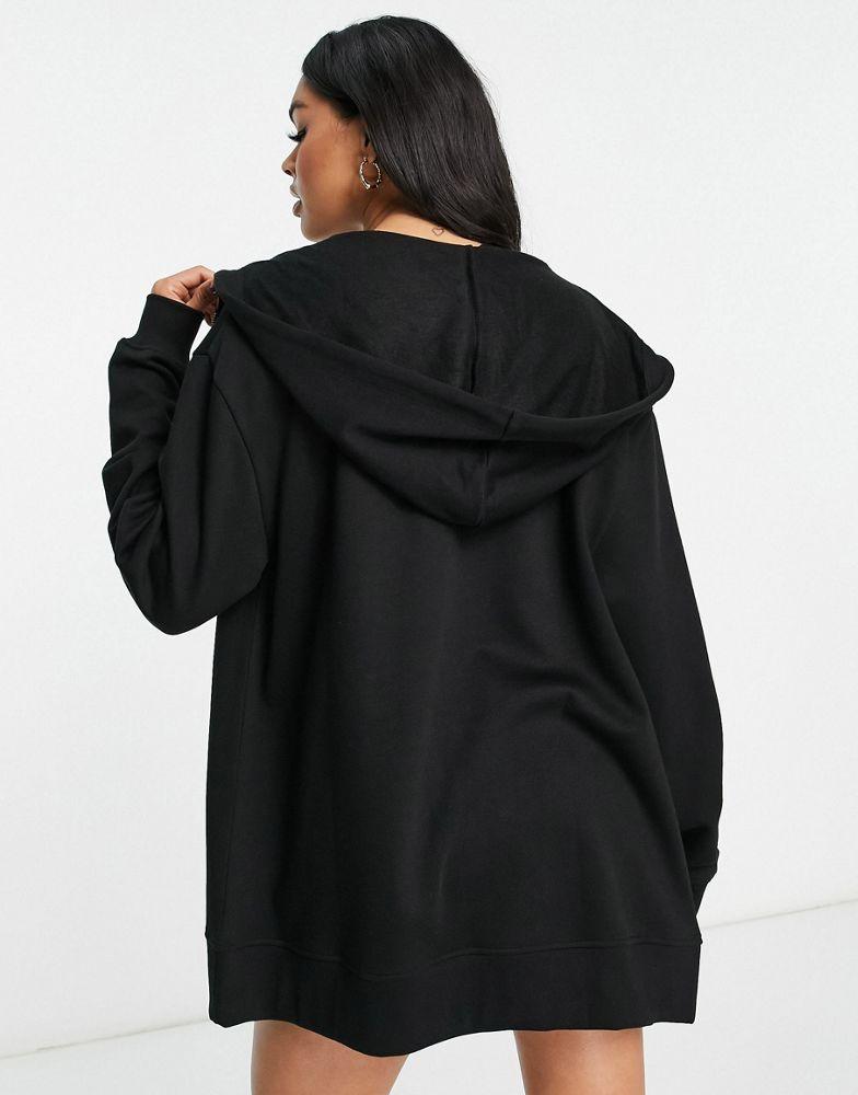 ASOS DESIGN oversized zip through hoodie in black商品第3张图片规格展示