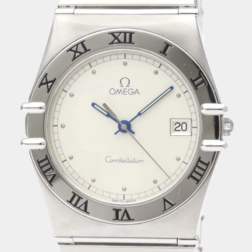 商品[二手商品] Omega|Omega Silver Stainless Steel Constellation 396.1070 Quartz Men's Wristwatch 33 mm,价格¥4098,第4张图片详细描述